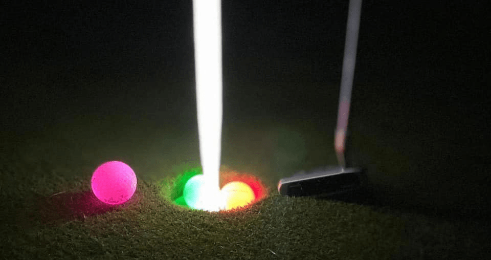 glow in the dark golf balls and pin